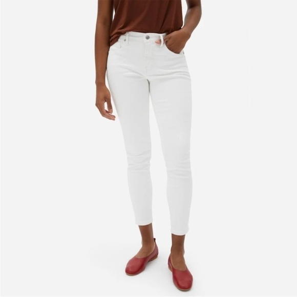 Everlane The Mid-Rise Skinny Jean Ankle Size 24 NWT White Denim - Picture 11 of 14